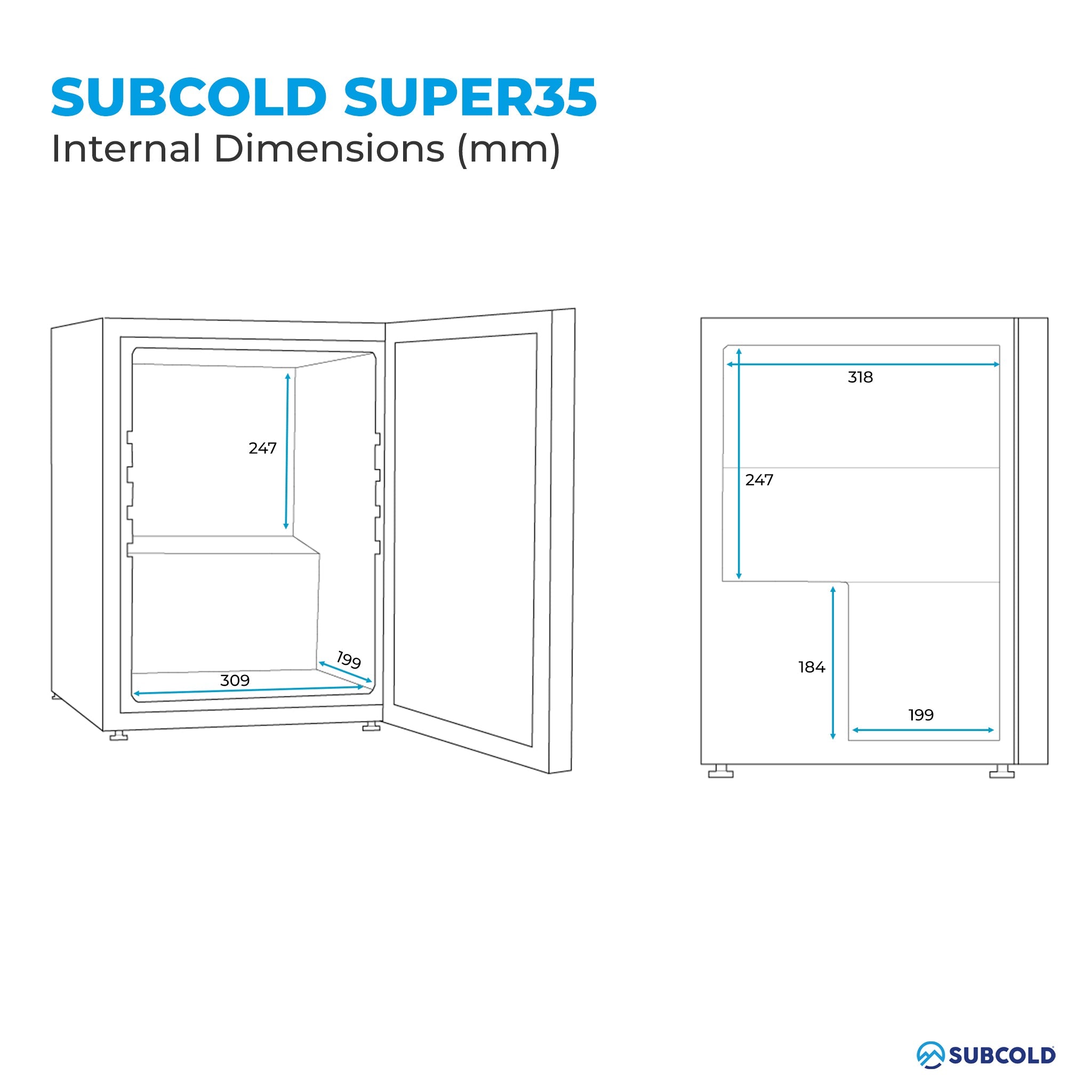 Subcold Super 35 LED Beer Fridge - Silver