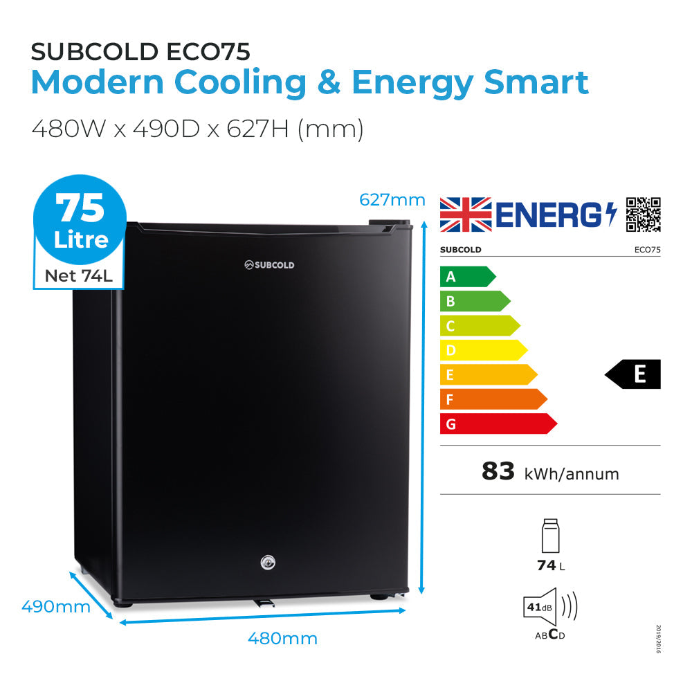 Subcold Eco75 Table Top Fridge - Black