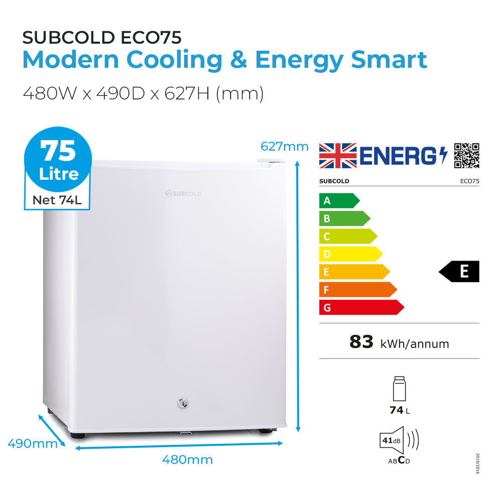 Subcold Eco75 Table Top Fridge - White