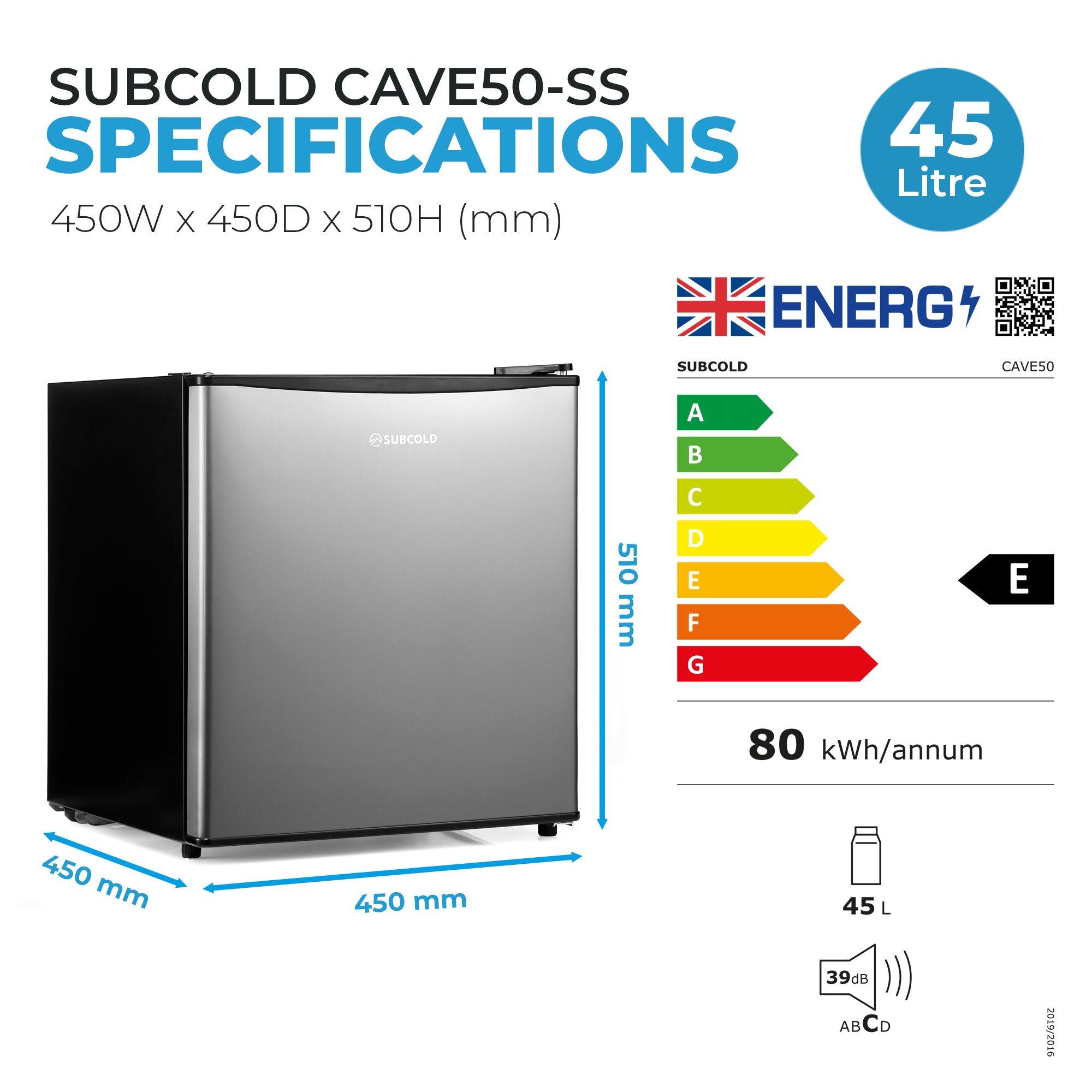 Subcold Cave50 Stainless Steel Beer Fridge